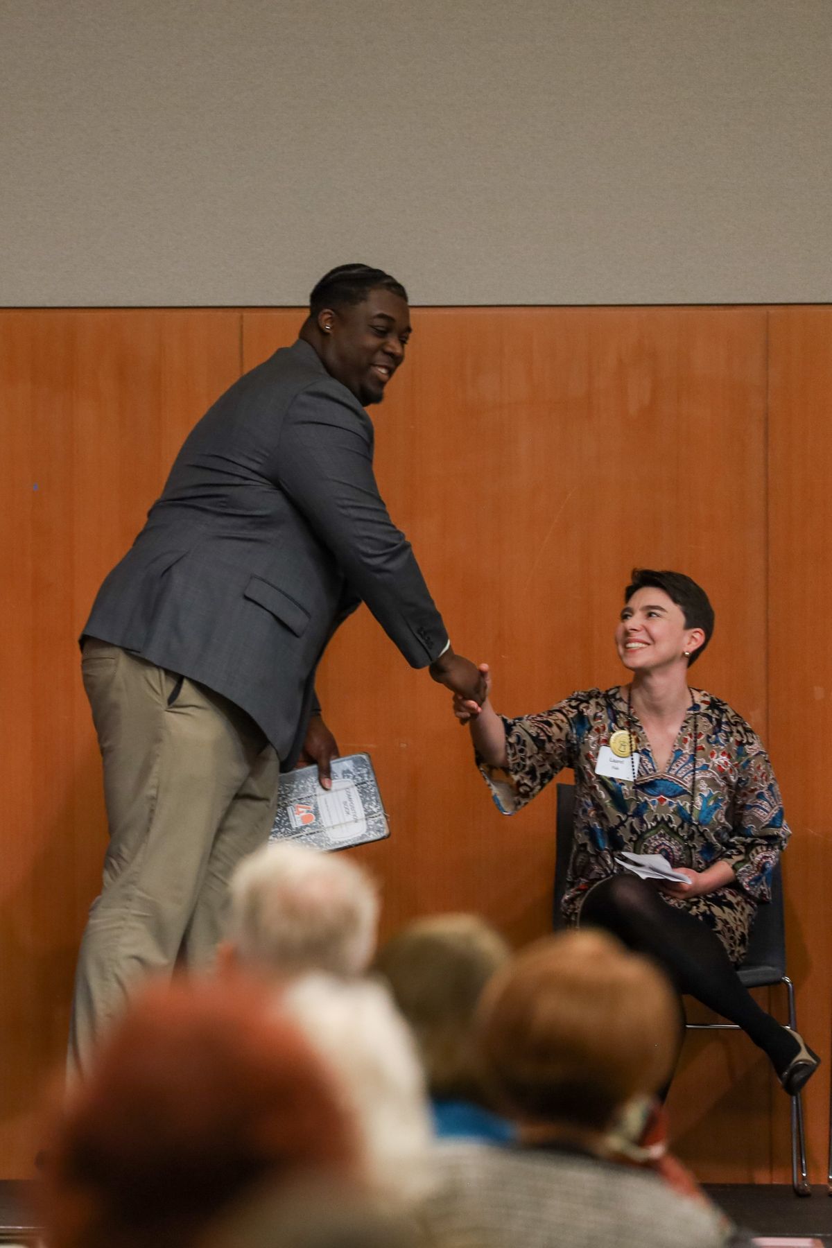 Luc Jasmin, left, gave an address at the Annual Fig Tree fundraiser luncheon at Gonzaga University on March 14. (Courtesy of Jaycie Calvert)