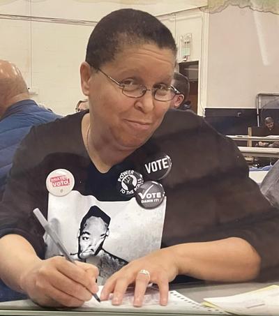 Throwback: The lasting legacy of Sandy Williams is stamped across Spokane. This image of her advocating for voter power captures a message that was relevant then and remains just as powerful today: our voices matter, our votes matter, and our collective power matters.  (Courtesy of Terrie Ashby-Scott)