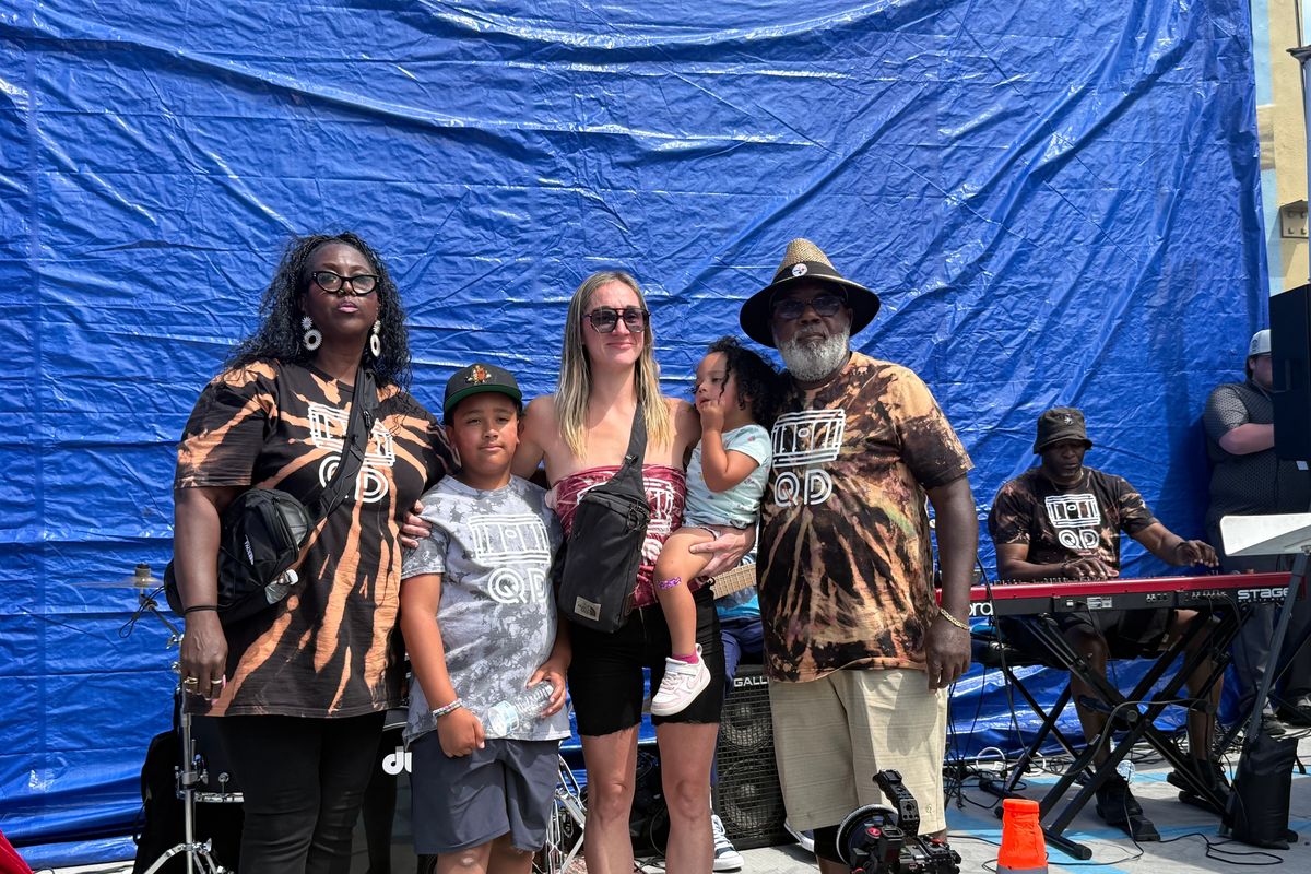 The mother, children, widow, and grandfather of Quindrey “Drey” Davis posed together before the unveiling of his mural on July 11, honoring his life, legacy, and enduring impact on the Spokane community. 