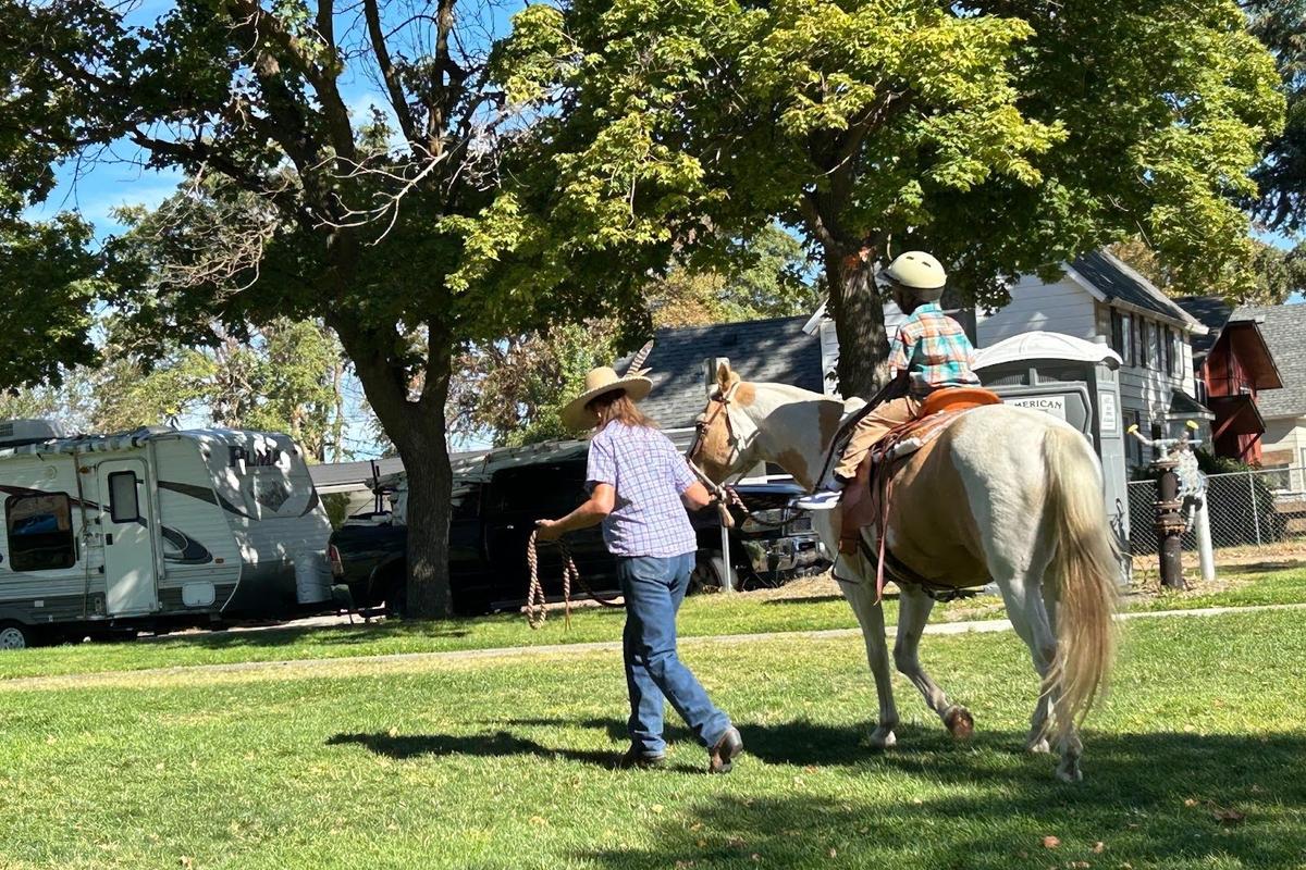Horse rides were part of the "NW Trilogy: Black Farmers, Cowboys, and Soldiers" event at Liberty Park. (April Eberhardt/The Black Lens)