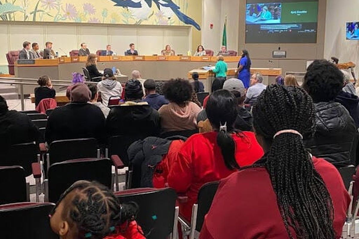 The Spokane community turns out to honor Haitian Independence Day on Jan. 6 at Spokane City Hall. (Katia Jasmin/The Black Lens)