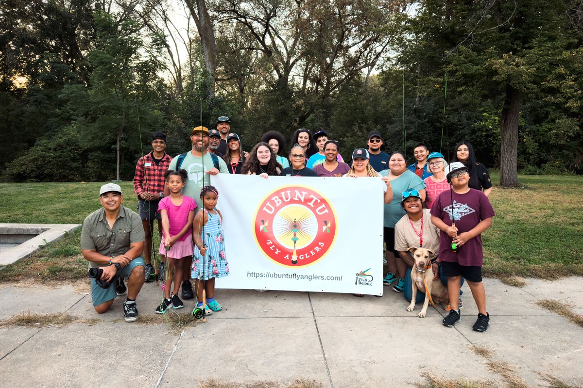 Ubuntu Fly Anglers pose outside Minneapolis Hidden Falls Park.  (Courtesy)