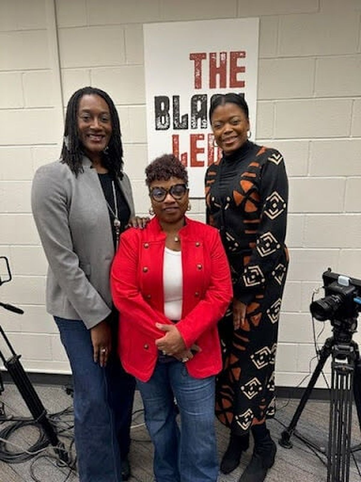 Megan Matthews, left, the Washington state director of the Office of Equity, stands with April Eberhardt and Spokane NAACP President Lisa Gardner.  (Courtesy)