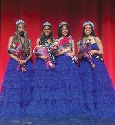 The 2026 Miss Juneteenth Court from right to left: Mojo Elewodalu, Makayla Roberson, Sadie Troutt, Michaela Daou  (Courtesy April Eberhardt)