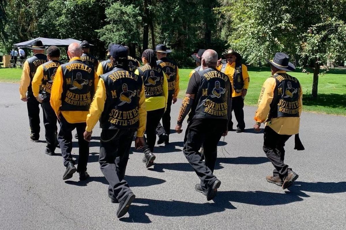 The Spokane chapter of the Buffalo Soldiers and other partnering chapters from the West Side of the state joined forces to honor Isham A. Mitchell with a head stone during memorial on July 26. (Courtesy)