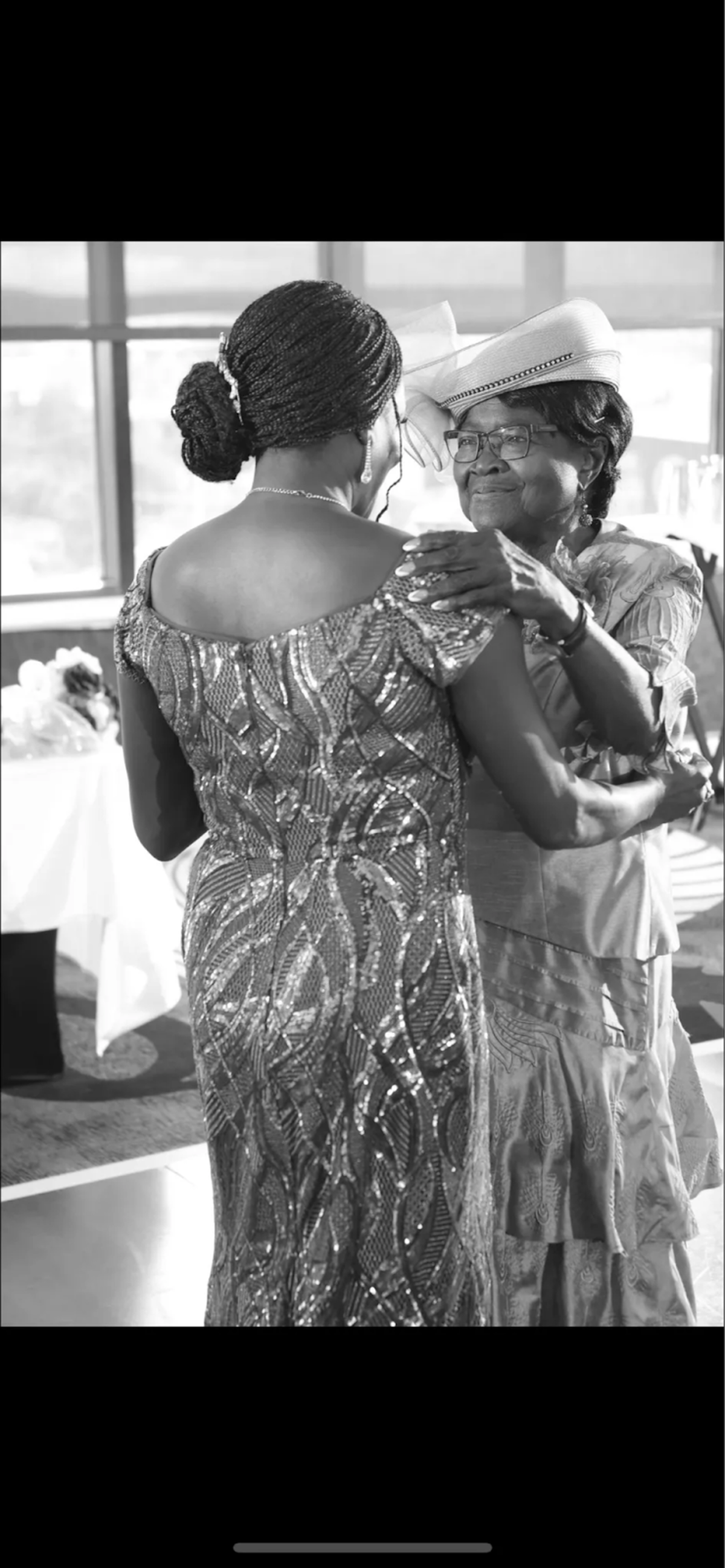 Karen Whitman dances with her mother. (Courtesy)
